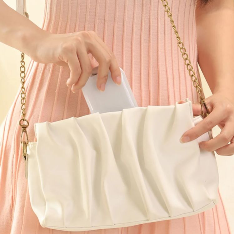 A Lady is Keeping D2 Pro LED Live Streaming Light Mobile Phone Holder in her Bag.