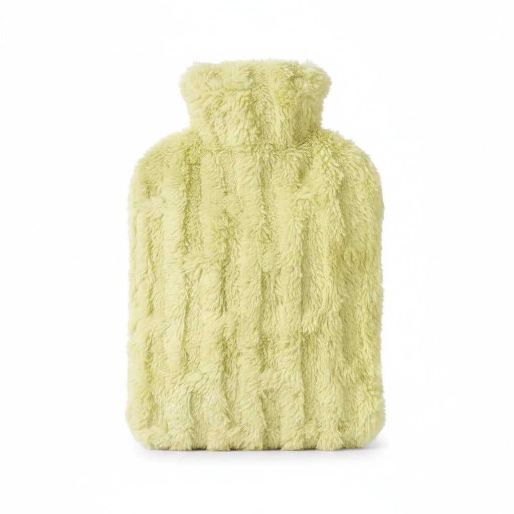 Soft Plush Hot Water Bag with Fleece Cover, Reusable Hot Water Bottle for Pain Relief & Warm Therapy