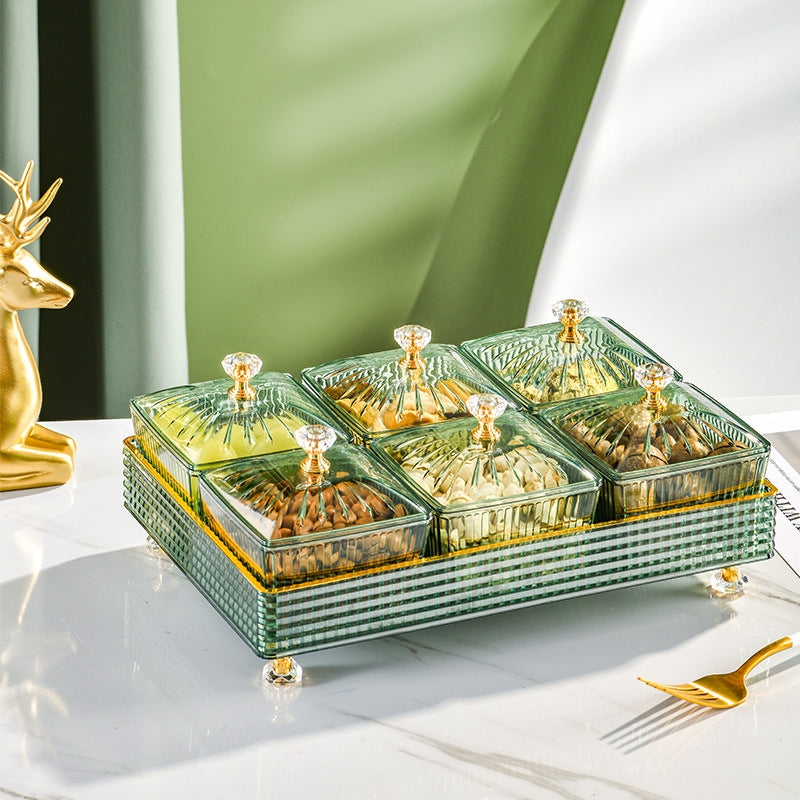 Divided Serving Dishes with Tray with Nuts.