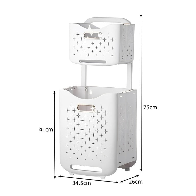 2 Tier Laundry Baskets With Wheels with its size