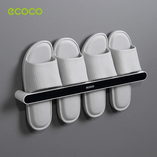 ECOCO Wall Mount Bathroom Shelf organized some sandals