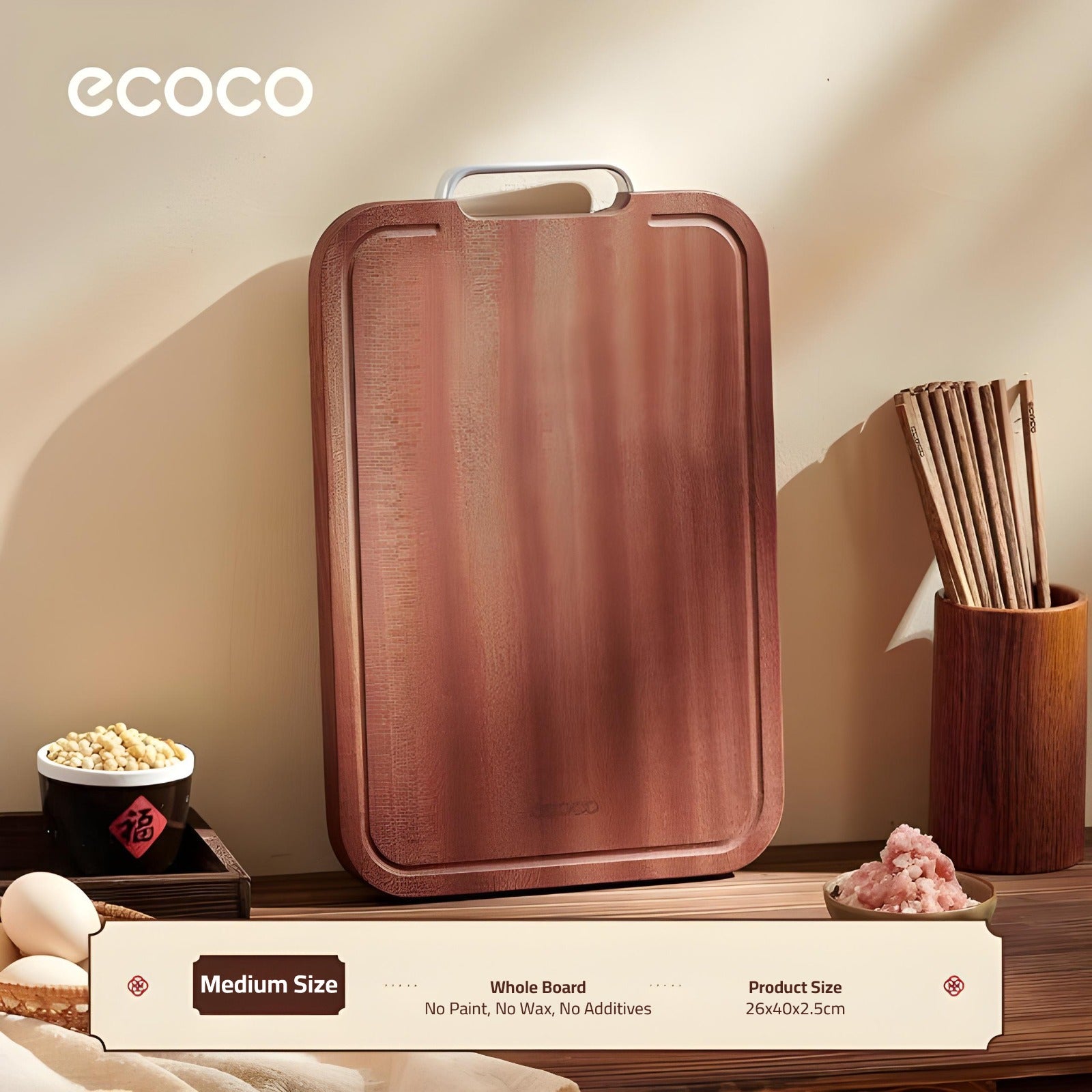 Ecoco Ebony Wooden Chopping Board.