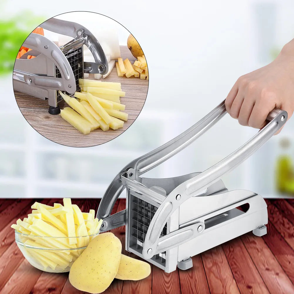 Someone using Stainless Steel Manual Potato Cutter Shredder