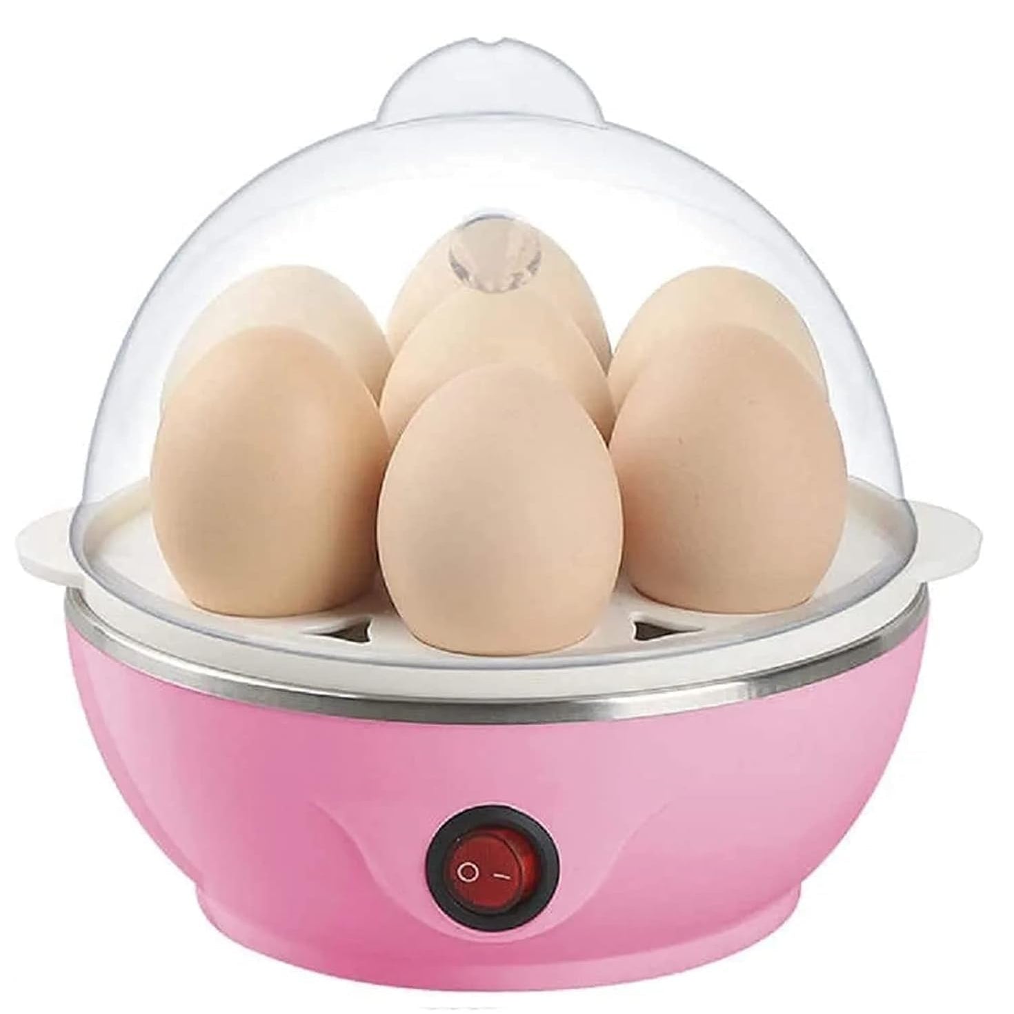 An Electric Egg Poacher Steamer with Eggs.