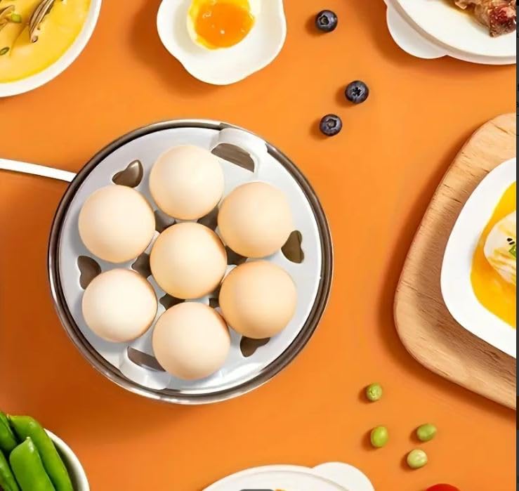 An Electric Egg Poacher Steamer with Eggs Kept on a Table.