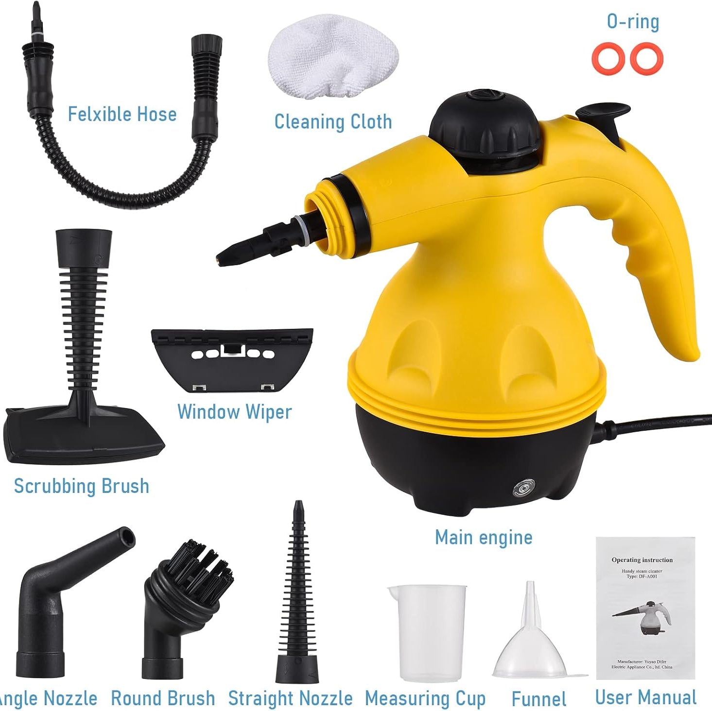 Different Accessories Comes with Electric Steam Cleaner.