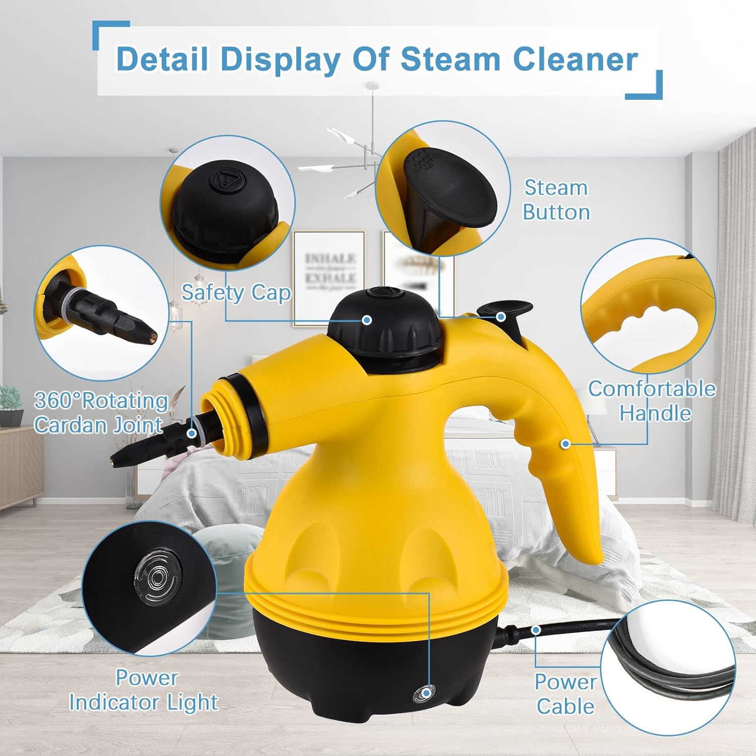 Parts Details Of Electric Steam Cleaner.