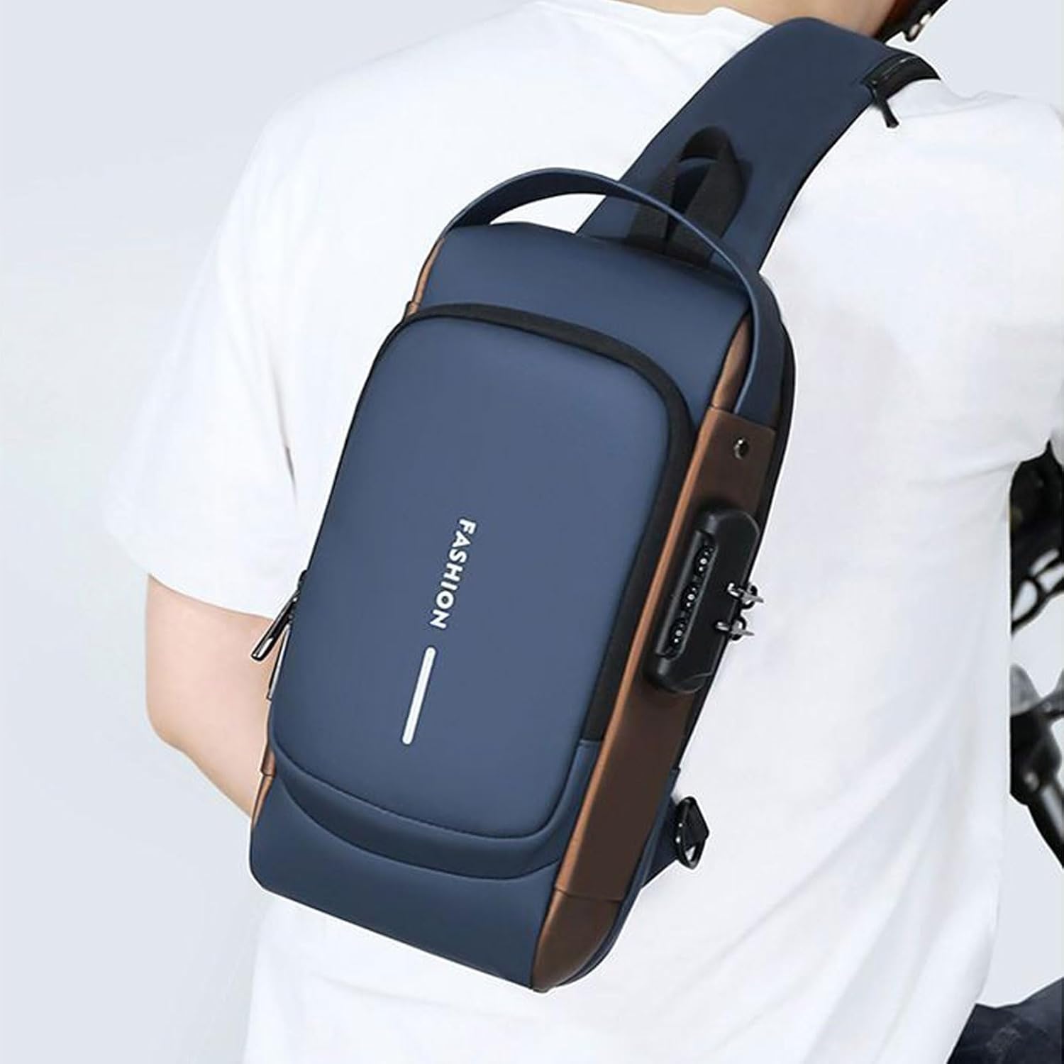 A Person is Holding Fashion Travel Crossbody Bag .