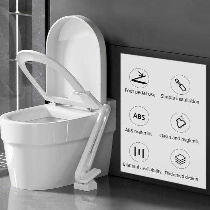 Pedal Type Toilet Lid Lifter is Attached to the Toilet.
