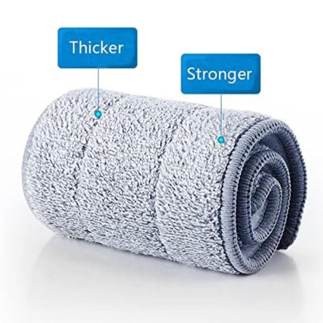 Pad Of Flat Floor Mop Hands-Free Squeeze Bucket Set.