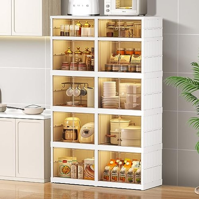 Foldable Storage Kitchen Cabinet With Doors.