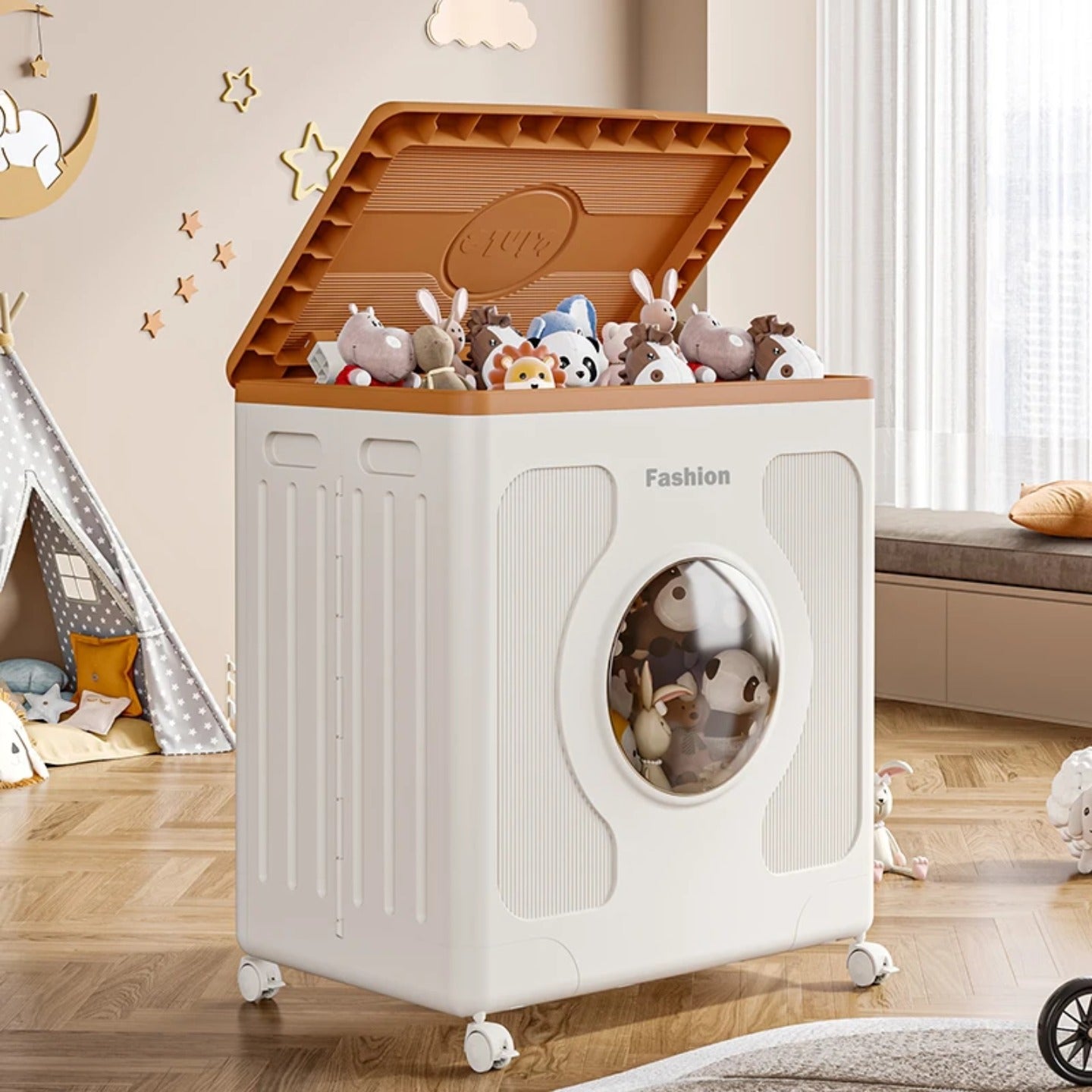 Foldable Storage Organizer Box Organized with Toys.