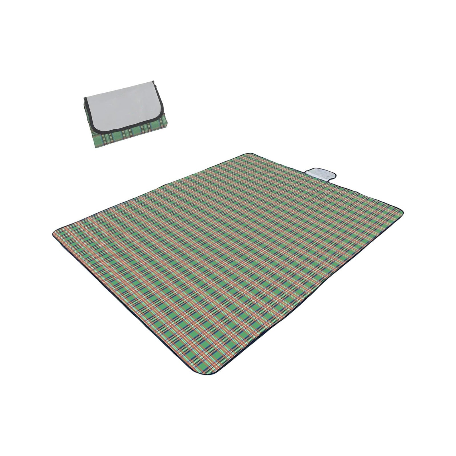 Foldable Waterproof Picnic Mat with a smaller matching pouch on a white background
