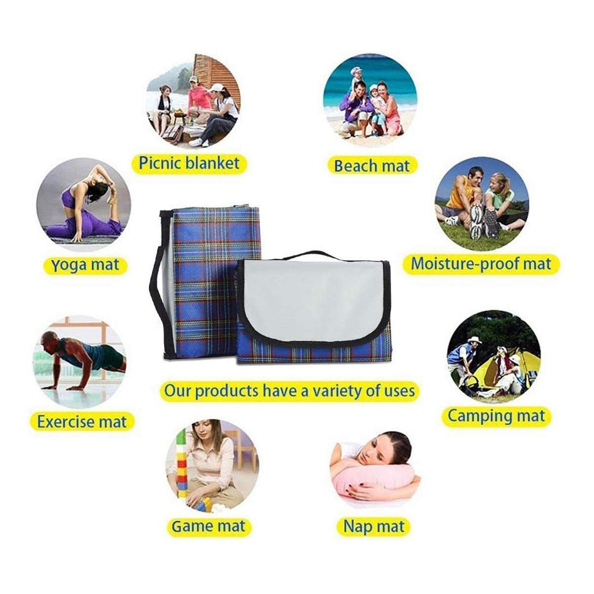 Multi-usage of Foldable Waterproof Picnic Mat.
