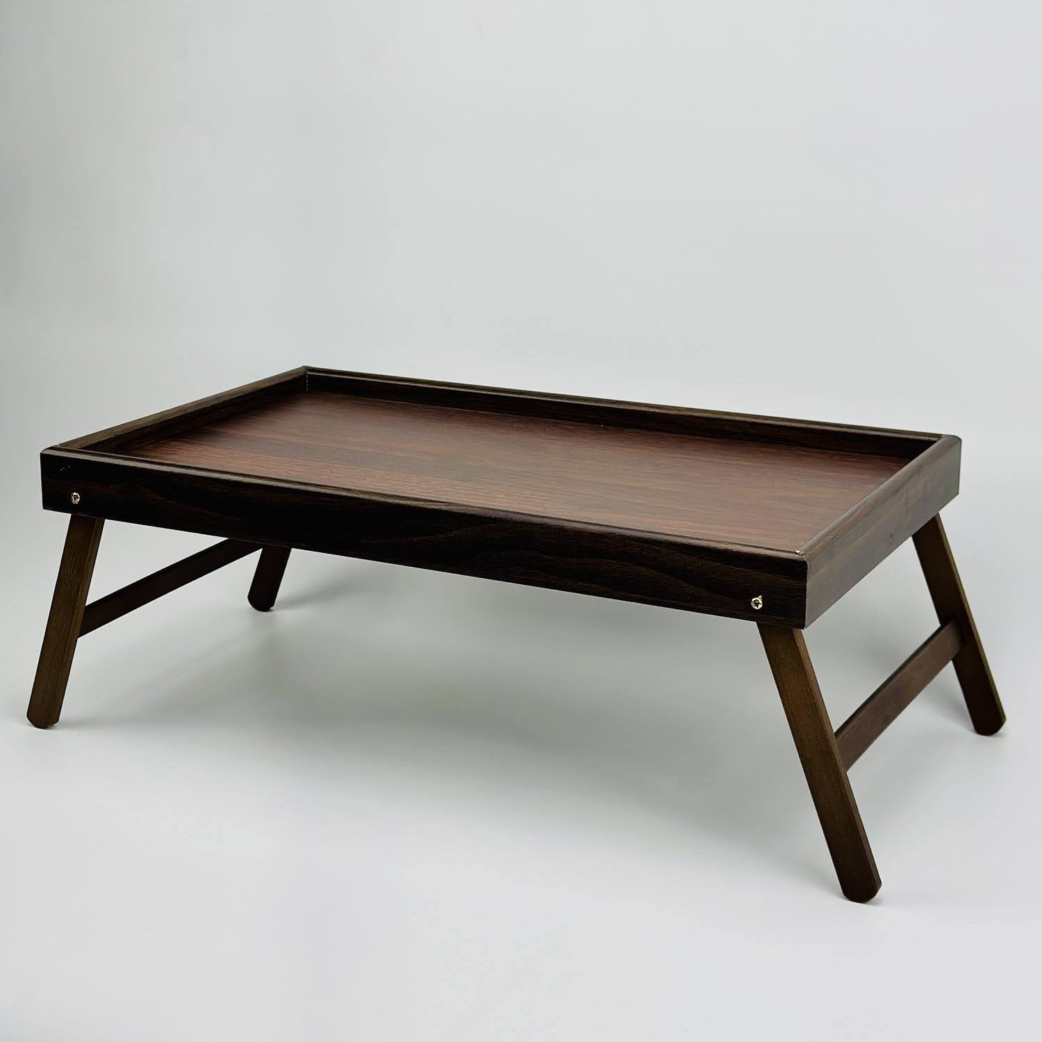 Foldable Wooden Bed Tray Table on a white background