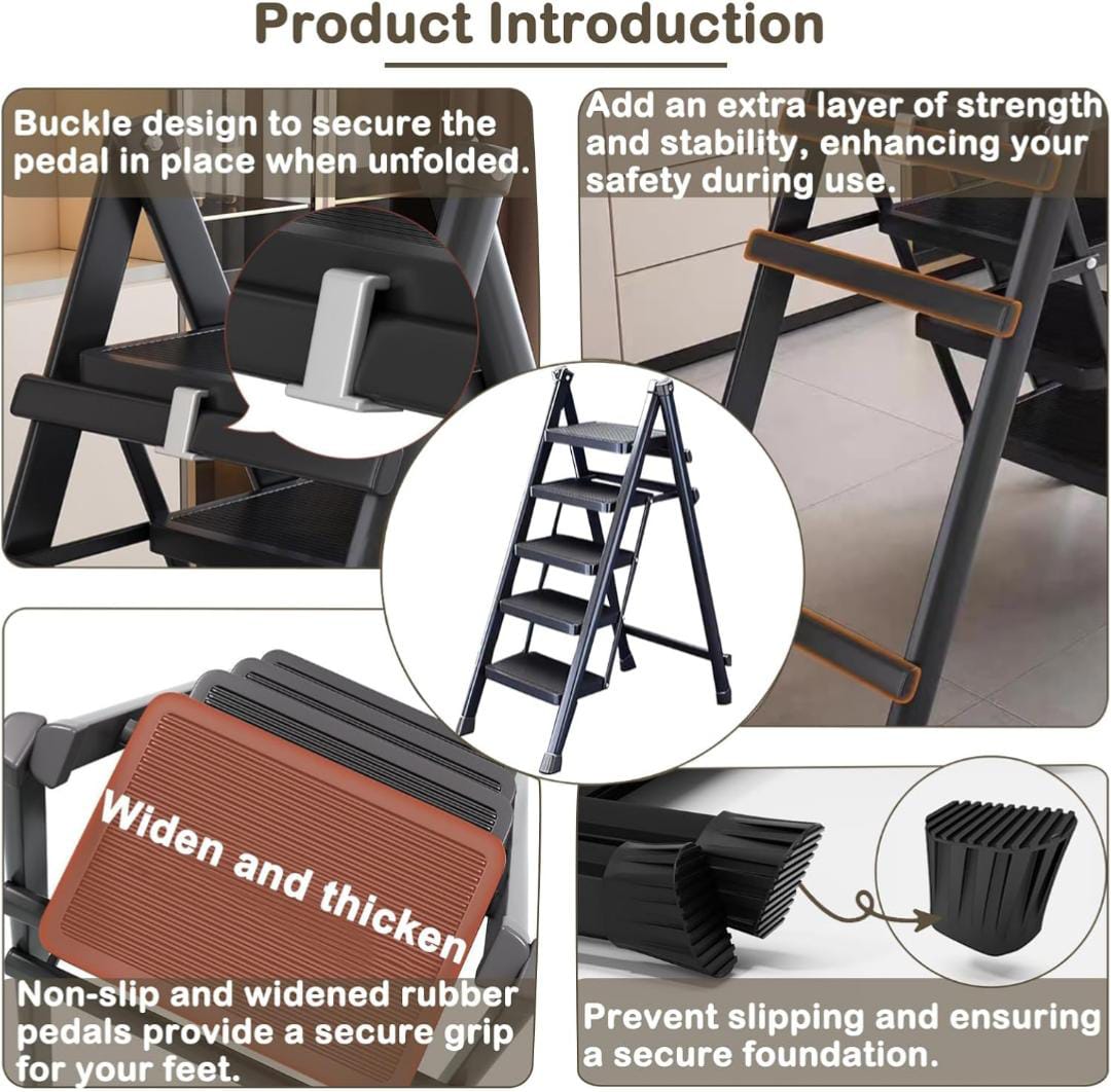 Features Of Folding 5 Step Ladder.