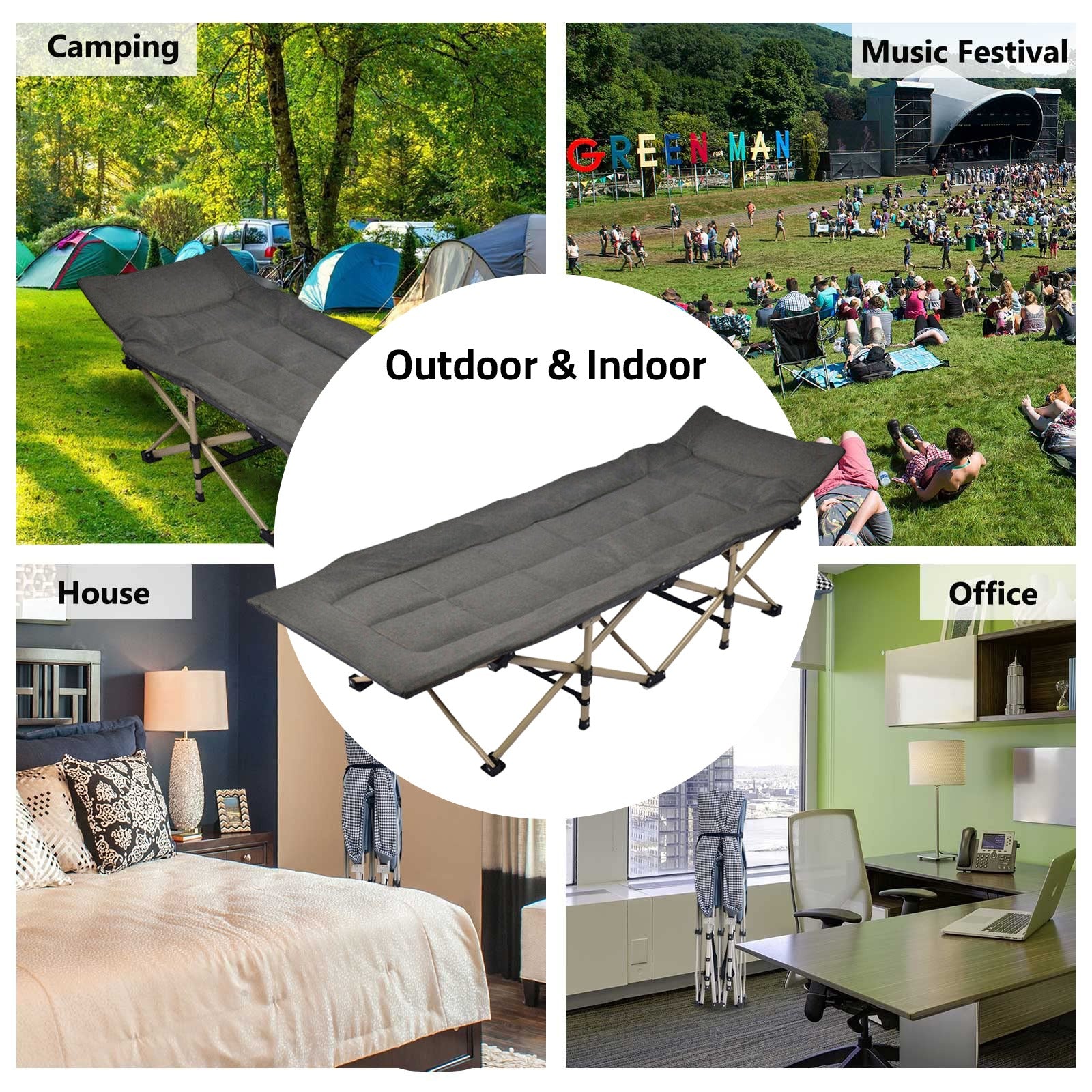 Multi- Uses Of Folding Camping Bed with Mattress.