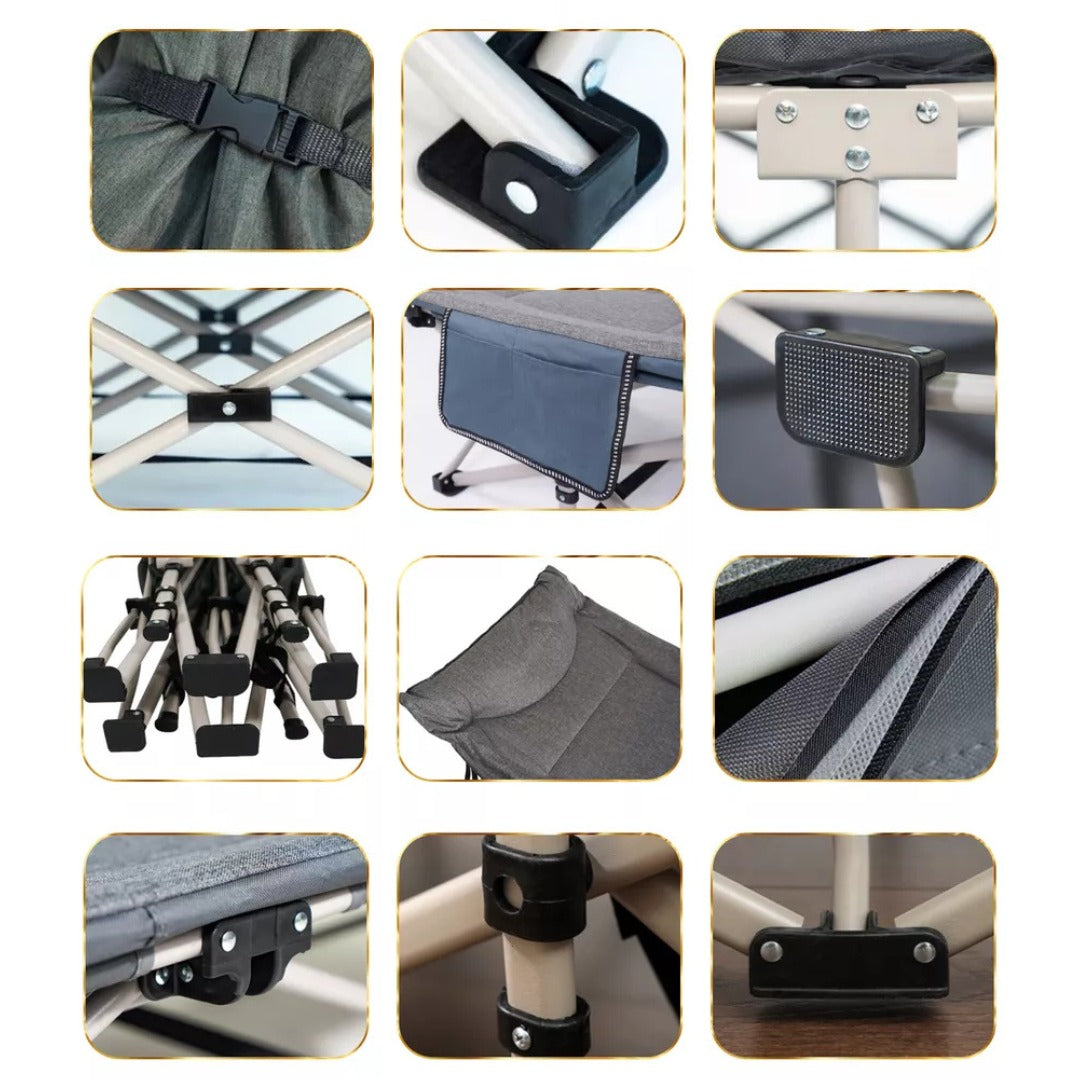Parts Of Folding Camping Bed with Mattress.