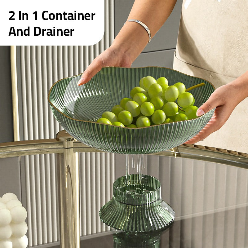 A Person is Fixing Fruit Bowl Tray on its Stand.