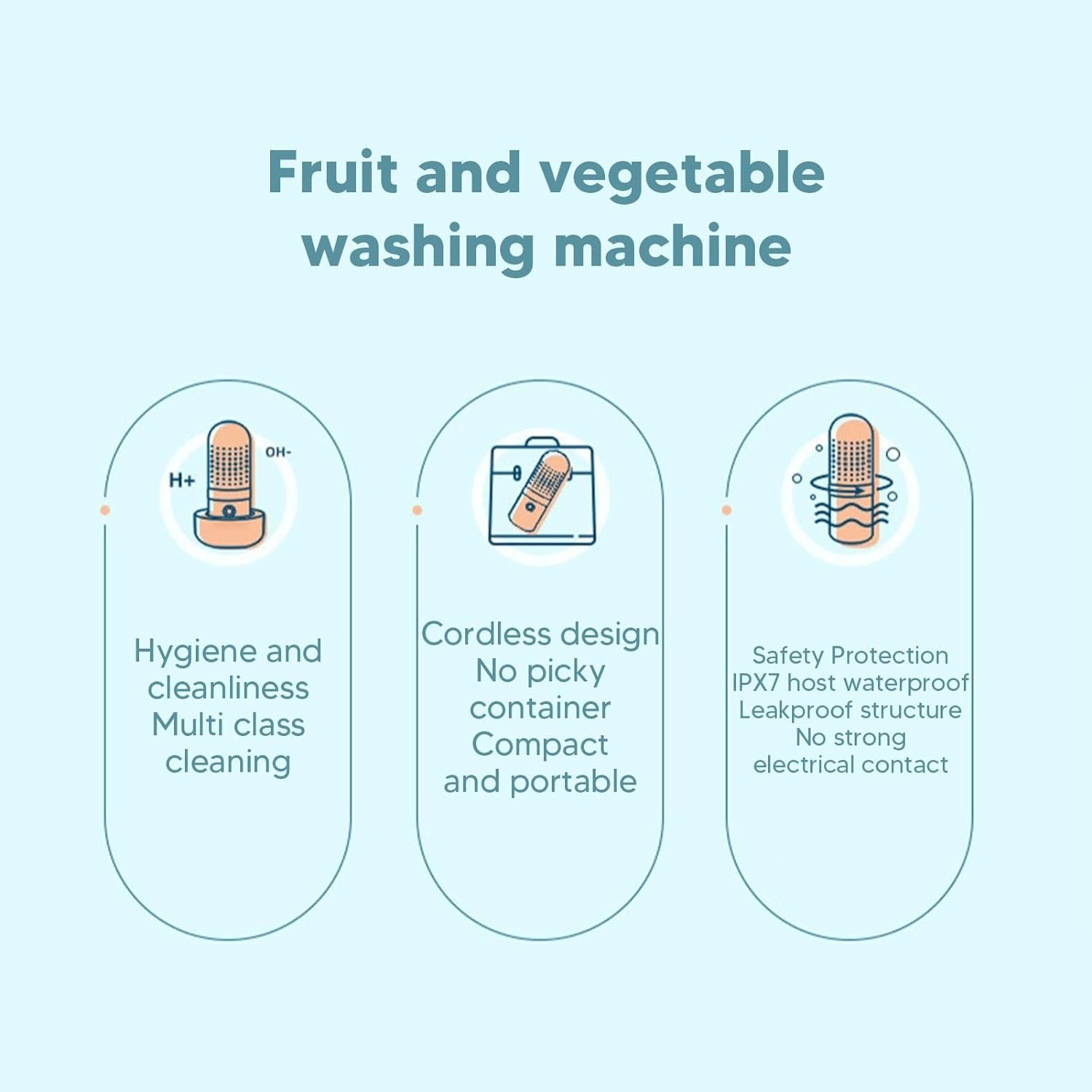 feature of Electric Waterproof Fruit and Vegetable Washing Machine
