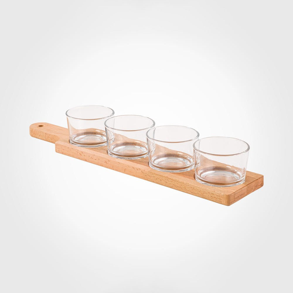 4 Section Glass Bowl Serving Platter