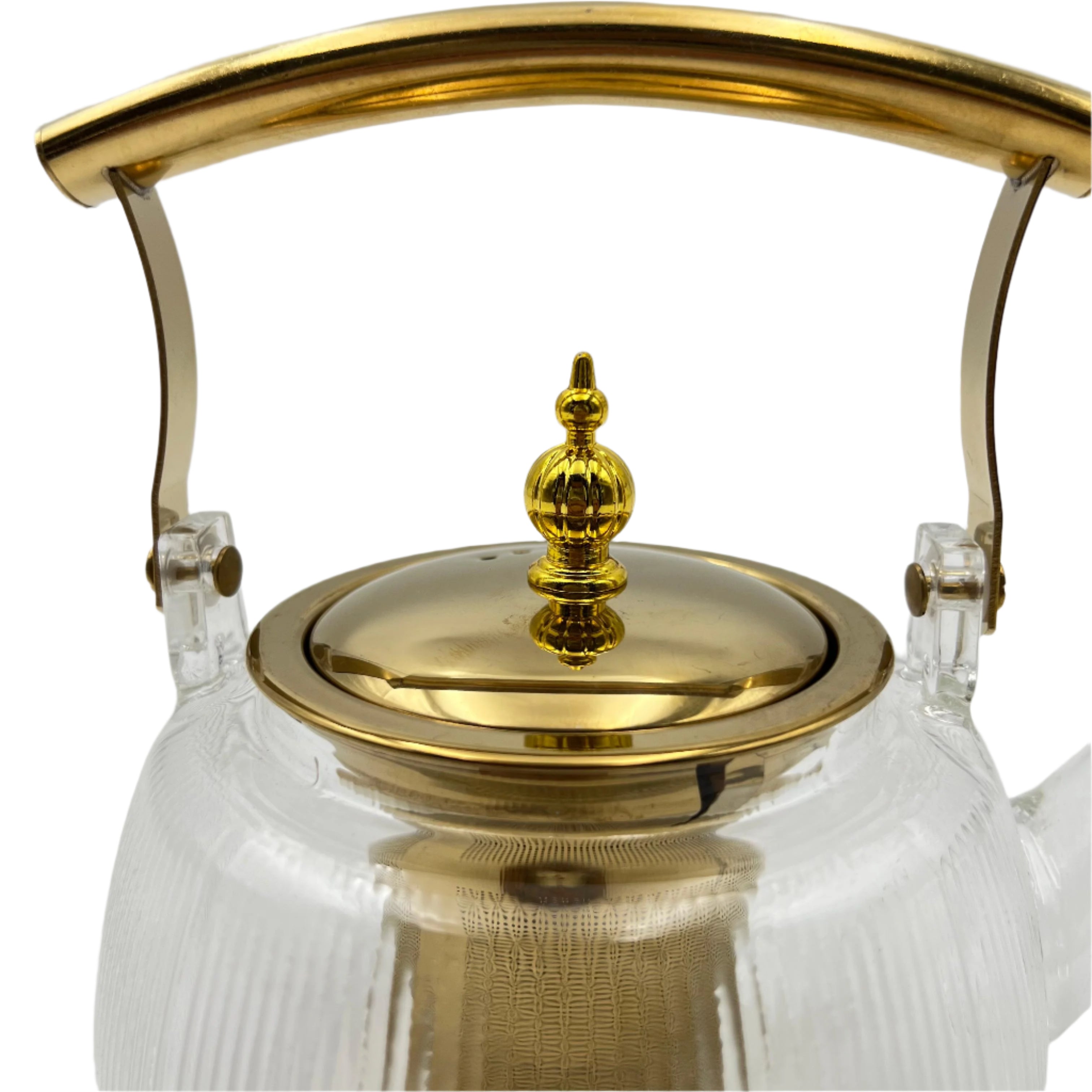 Handle Of Glass Coffee Tea Pot.