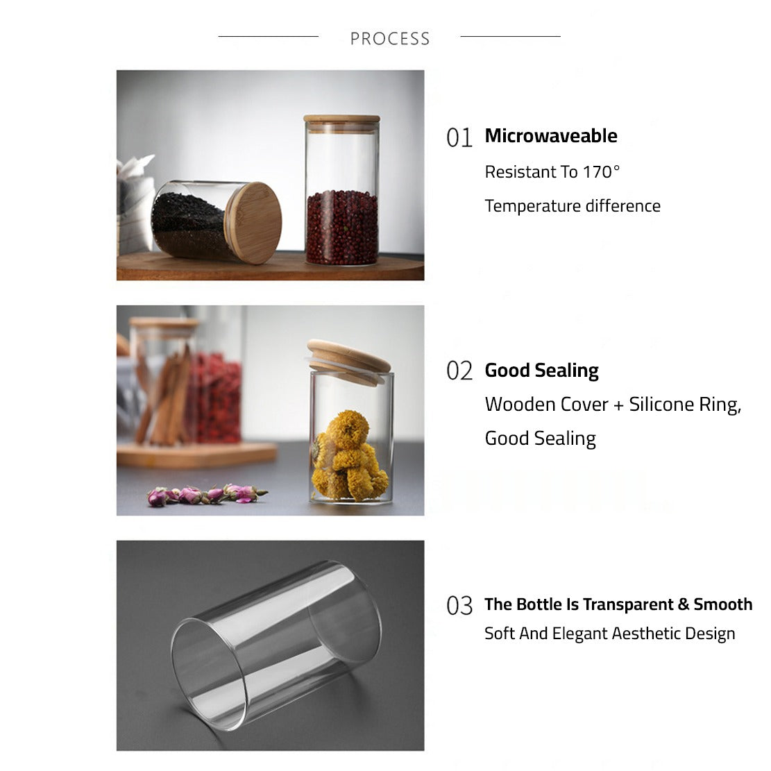 Features Of Glass Storage Jar.