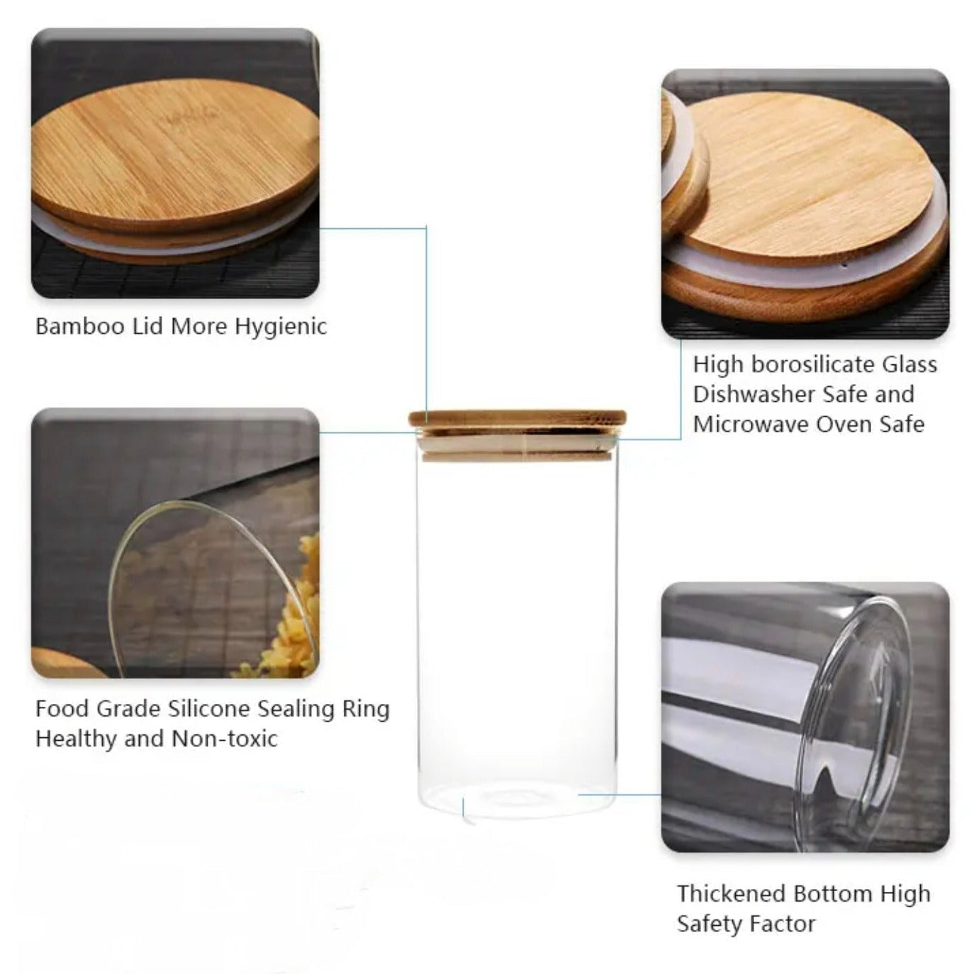 Parts Features Of Glass Storage Jars.