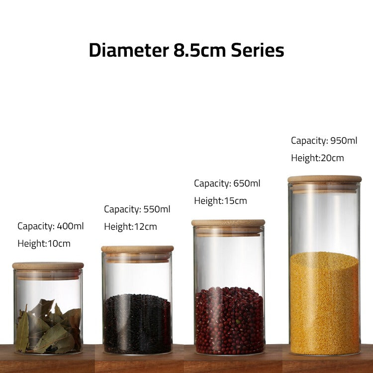 Size and Capacity Of Glass Storage Jars.