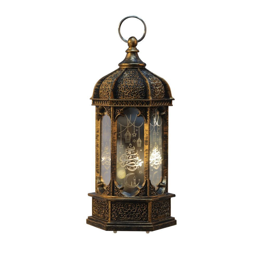 A Golden Ramadan Eid Lantern Decor Lights.