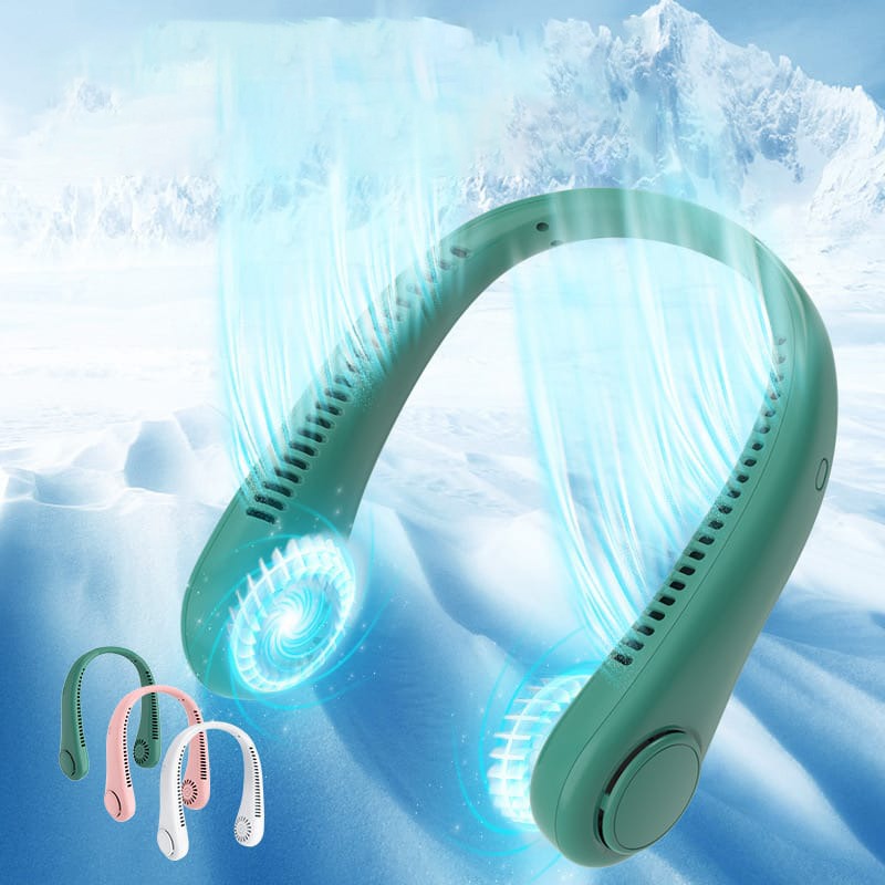 Strong Wind Mode Of Vaneles Hanging Neck Fan.