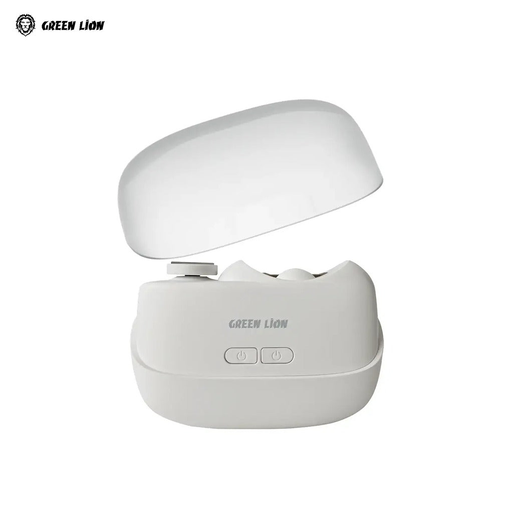 White Green Lion 2-in-1 Nail Clipper & Polisher on a white background.