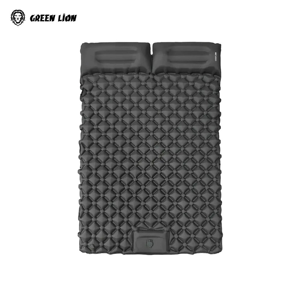 A Green Lion Double Air Bed Inflatable Mattress.