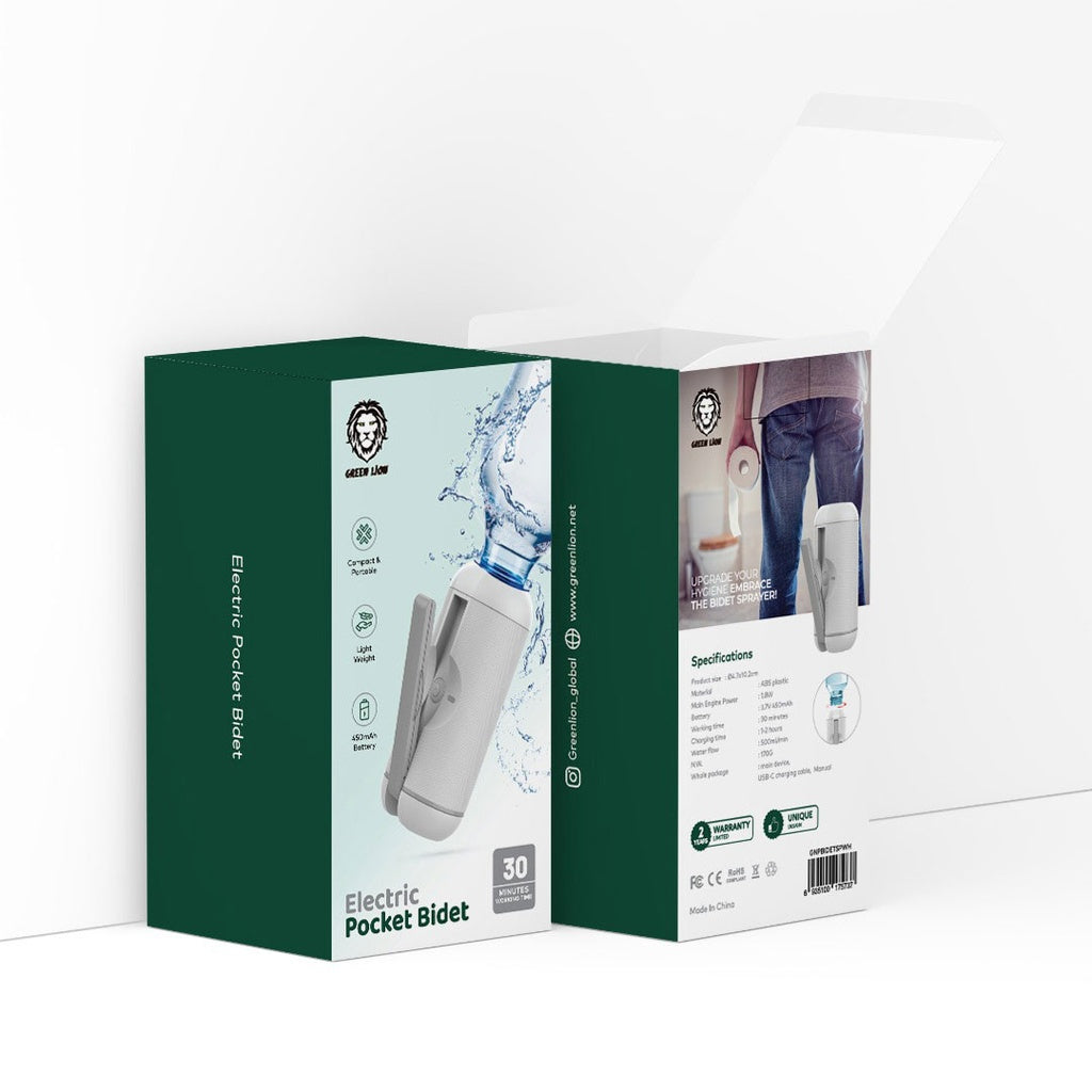 Package Of Green Lion Electric Pocket Bidet.
