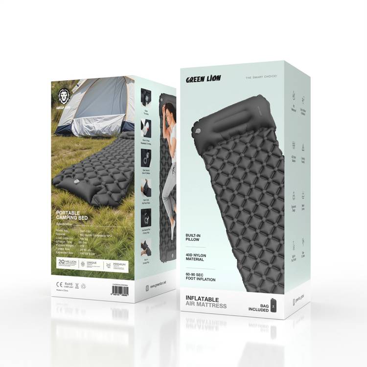 Package Of Green Lion Inflatable Air Mattress.