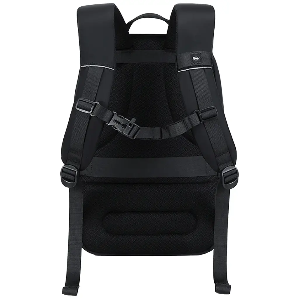 Black Green Lion Smithfield Laptop Backpack with straps on a white background