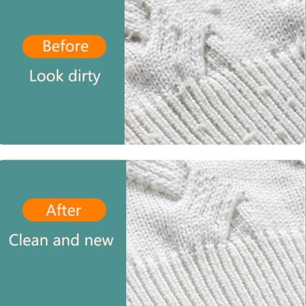 Appearance Of Cloth Before and After Usage Of Green Lion Lint Remover.