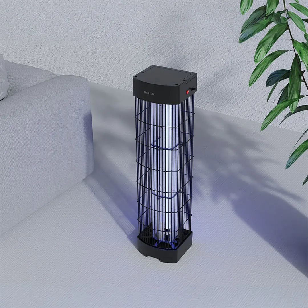 A Green Lion Thoofan Insect Killer is Placed In a Living Area.