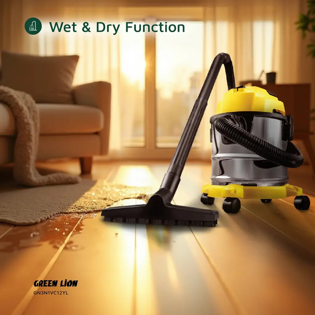 A Green Lion Ultra 3 In 1 Vacuum Cleaner is Used to Cleaning Floor.