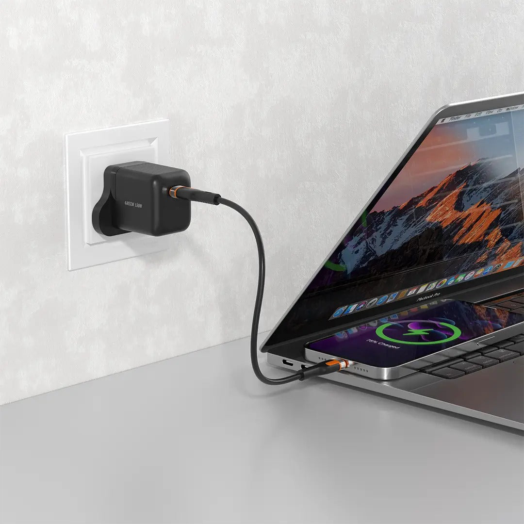 Charging a Phone Using Green Lion Ultra Compact 20W PD Fast Wall Charger.