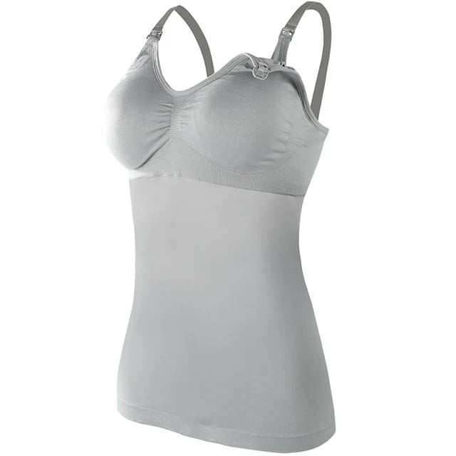 Grey Womens Nursing Tank Tops