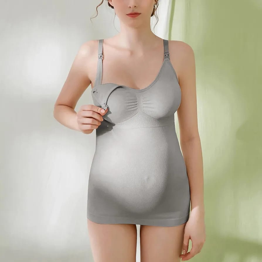 Womens Nursing Tank Tops Grey in Color.