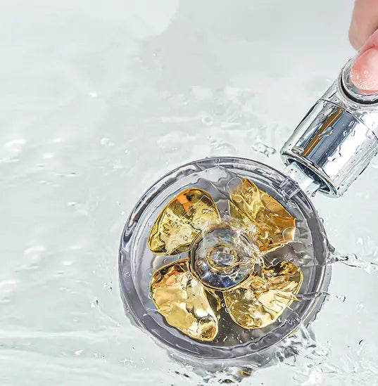 Close-up view of Rotating Pressure Adjustable Shower Head with Water Filter
