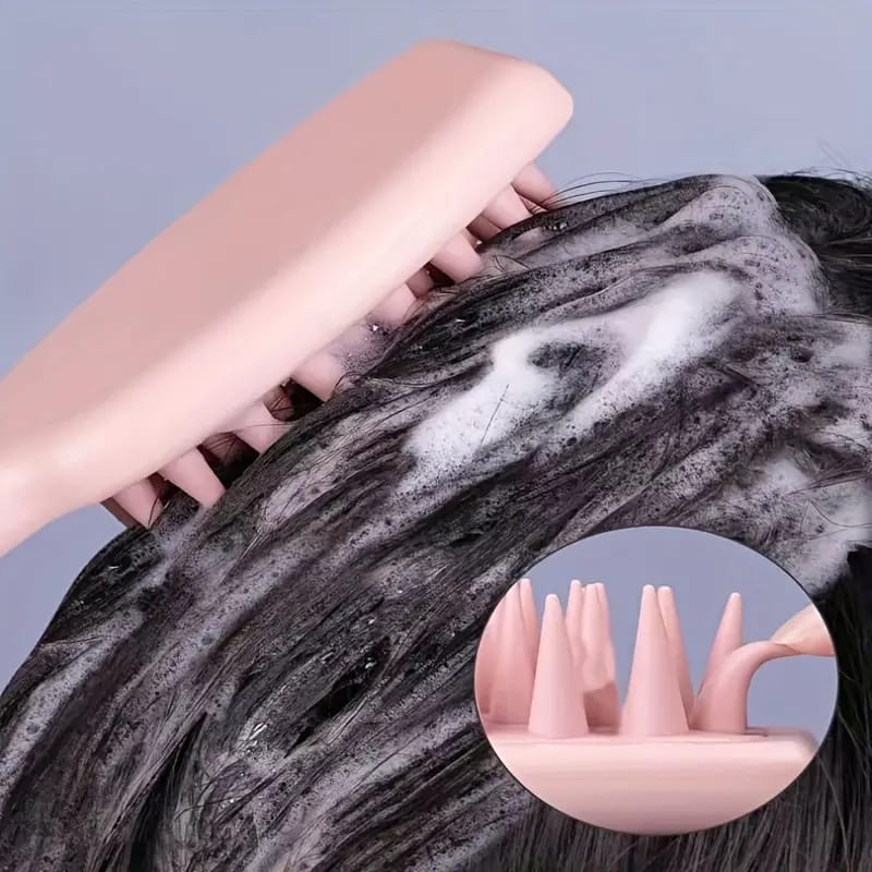 Hair is Washing Using Hair Washing Brush.