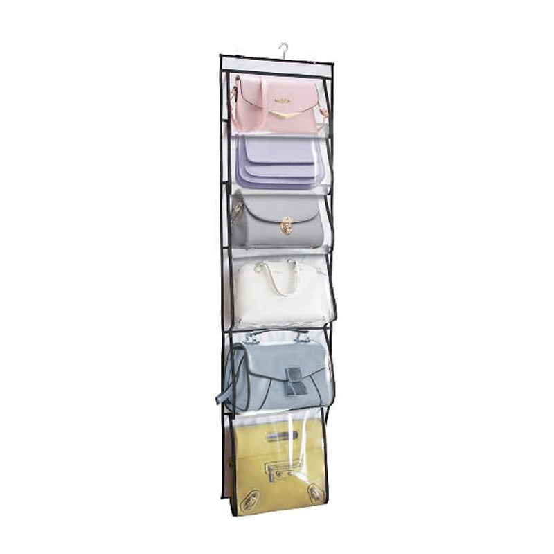 Multi-layer Handbag Hanging Organizer with some items in it