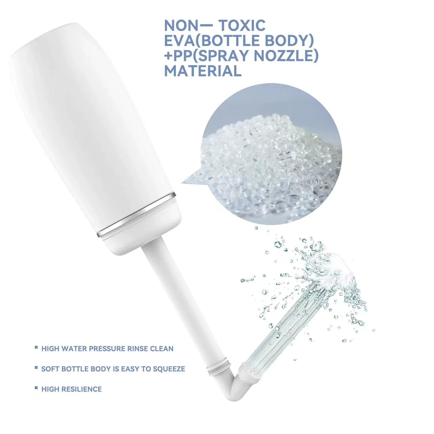 Portable Travel Bidet Bottle in white color with various features