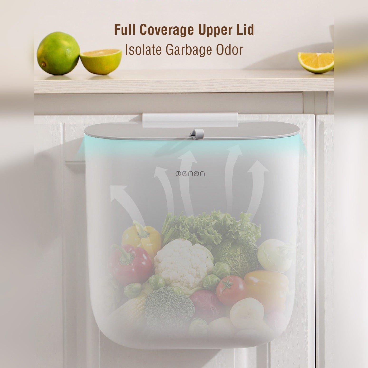 Cabinet Door Hanging Trash Can With Lid.