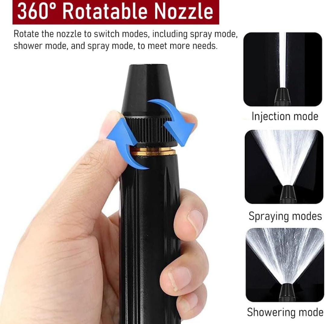 A Perso is Holding High Pressure Car Washing Water Spray Gun Set.