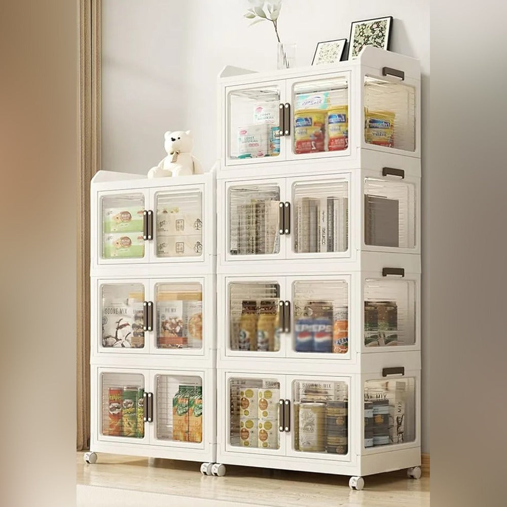 Home Multi-layer Storage Shelf Rack Stored With Different Home Necessities.