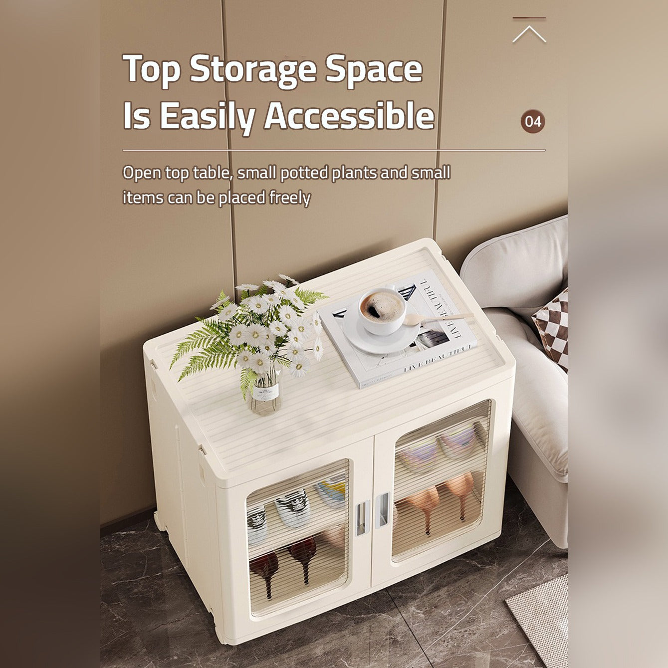 Top Storage Space Of Home Storage Cabinet Organizer.